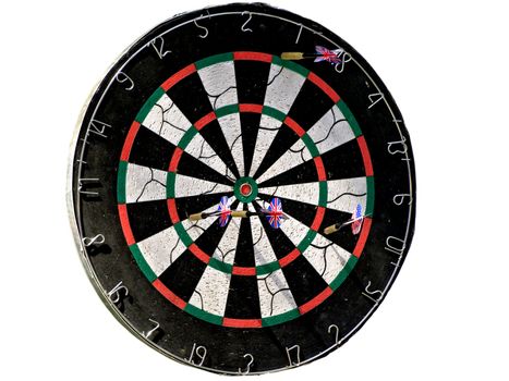isolated darts board against the white background