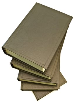 Isolated books heap against the white background