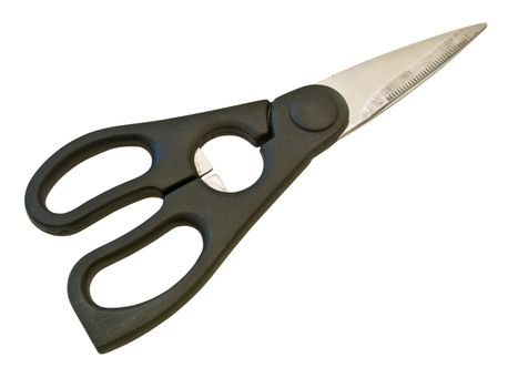 scissors against the white background 