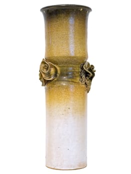 Single isolated vase without flowers against the white background  