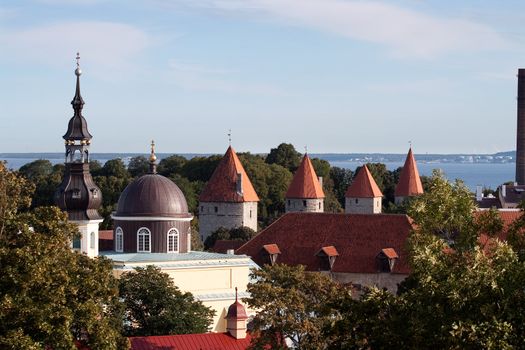 Panoramic view of old city of Tallinn, Estonia