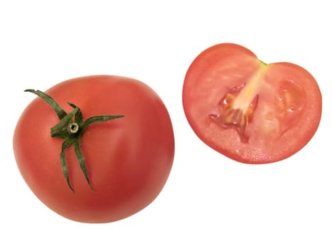 Isolated tomato against the white background