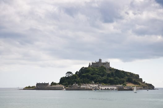 Seascape with Saint Michael's Mount in Marazion, Cornwall, UK