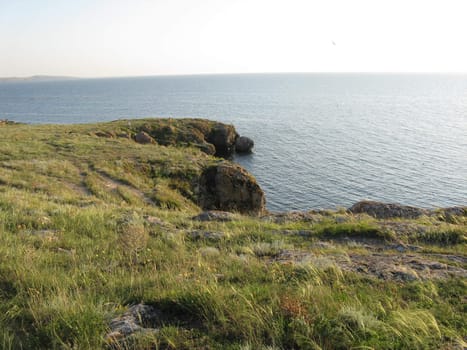 Coast of sea of Azov in Ukraine.