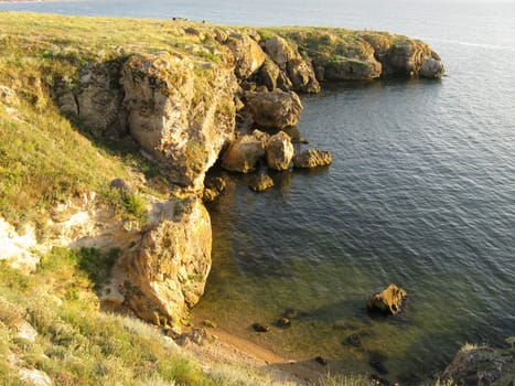 Coast of sea of Azov in Ukraine.