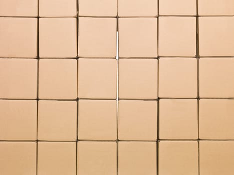 Arranged cardboard boxes