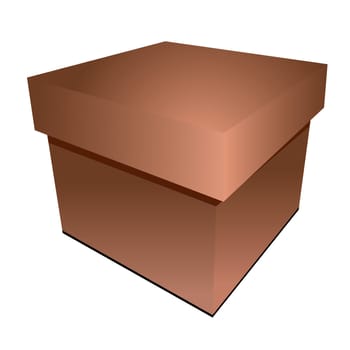 Illustration of a cardboard box with drop shadow in brown