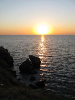 Coast of sea of Azov in Ukraine.