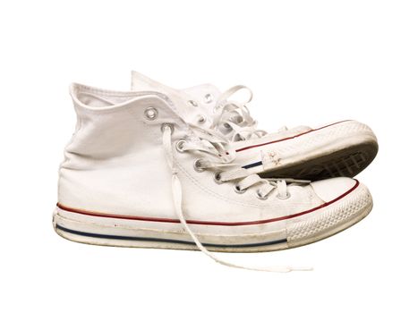 Worn Sport Shoes isolated on white background