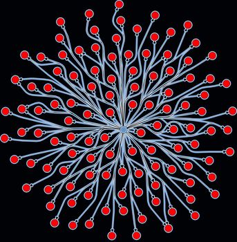 Illustration of Internet network access, in the form of a biological network.