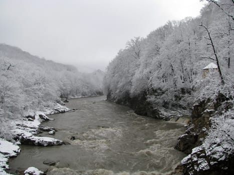 The river White; rocks; a relief; a landscape