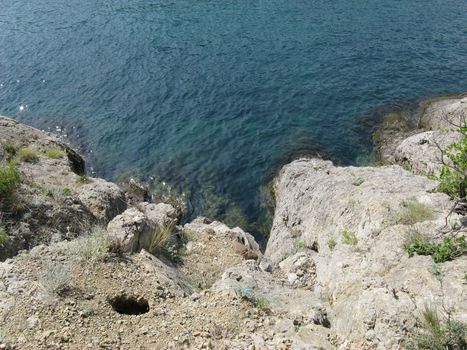 Coast of sea of Azov in Ukraine.