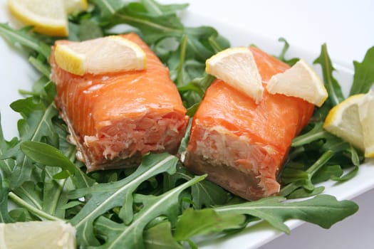 salmon and rucola