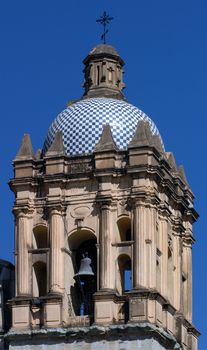 Detail of cathedral in Oaxaca city in Mexico