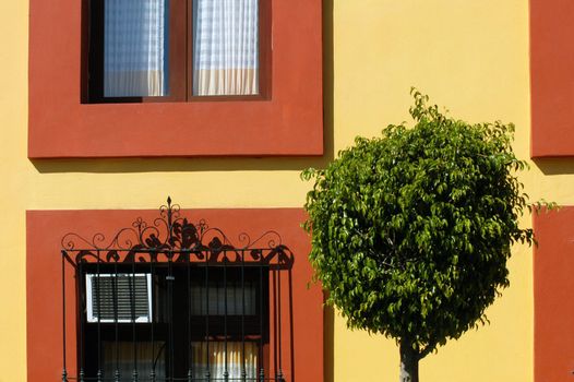 Typical mexican house in Oaxaca city, Mexico