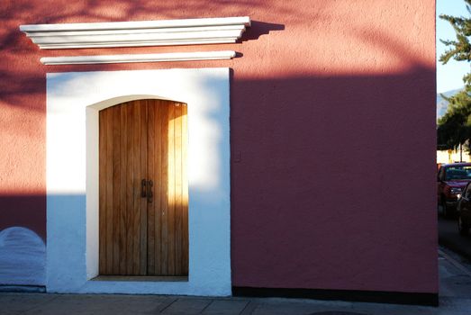 Door on typical Mexican house in Oaxaca