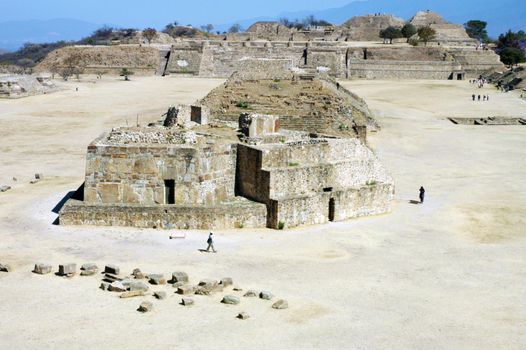 Ancient ruins on Monte Alban in Mexico