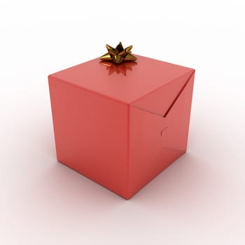 red present box 3d render