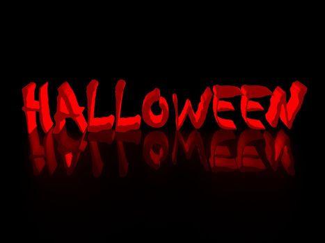 Inscription halloween on a black background 3d render