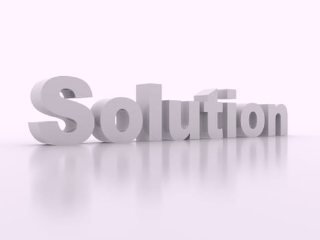 White solution inscription 3d render