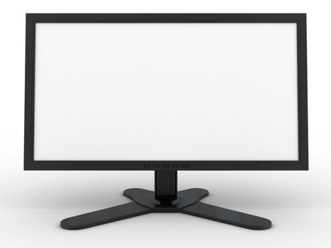 3d monitor rendered on white background