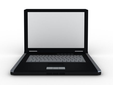 3d laptopr rendered on white background