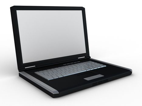 3d laptopr rendered on white background