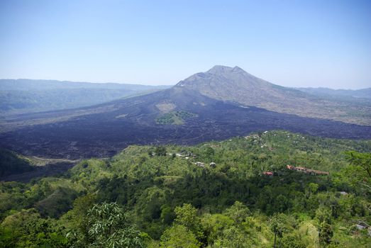 A view of the Volcano "Gunung Batur" on the island of Bali