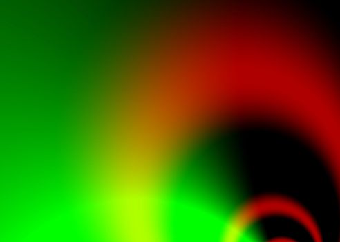 Green and red abstract flowing background with loops