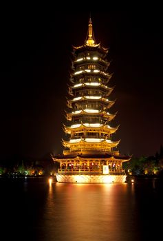 tower of golden light