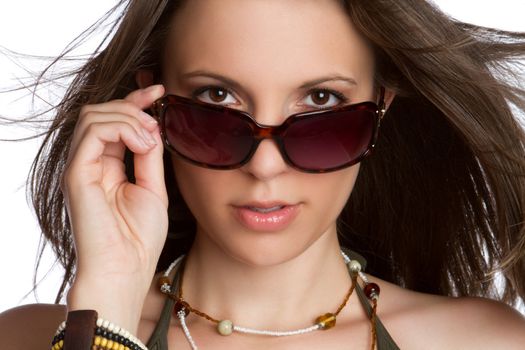Sexy woman wearing sunglasses
