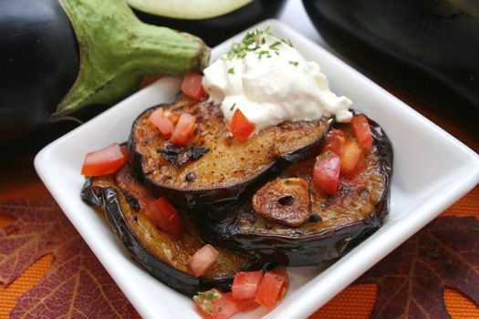 fresh aubergines