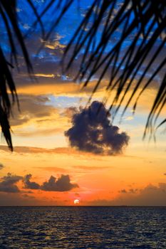 Maldivian Sunset image with nice color