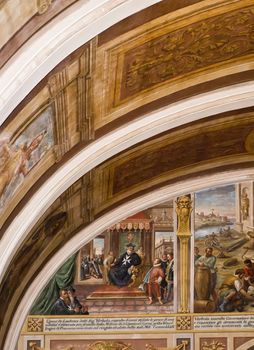 Amazing medieval ceiling frescoes at Verdala Palace in Malta