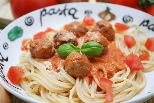 pasta and meatballs