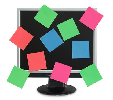 LCD monitor with color postit