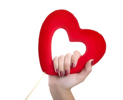 Woman holding a valentine hearth in the hand