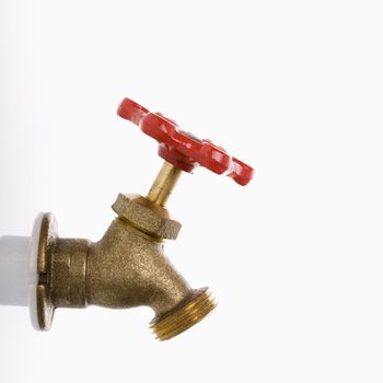 Brass hot water faucet.