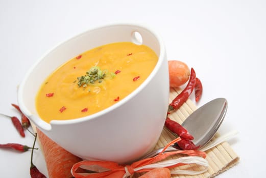 fresh soup of carrots