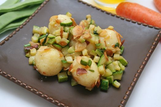 potatoes and zucchinis