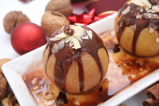 apple with chocolate