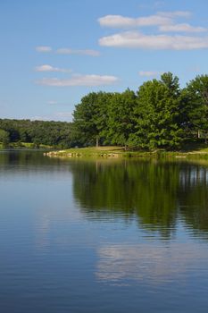 View of Pierce Lake at Rock Cut State Park in northern Illinois.