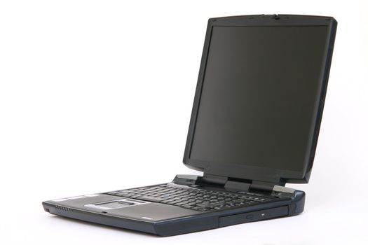 black laptop isolated on white background business and technology