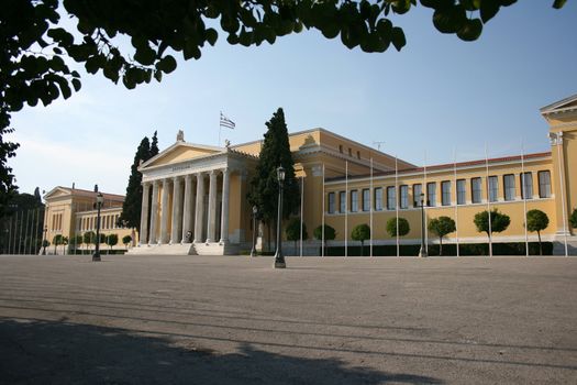 neoclassical building of zapion landmarks of athens greece