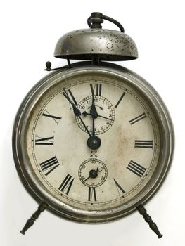 vintage alarmclock isolated in white