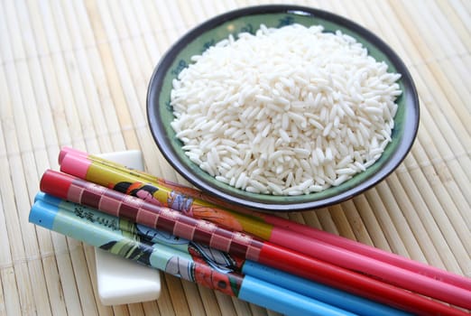 chopsticks and rice