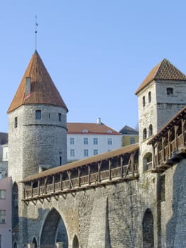 Medieval Fortification  and towers in capital of Estonia Tallinn