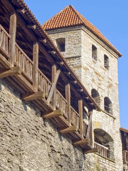 Medieval Fortification  and towers in capital of Estonia Tallinn