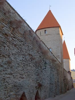 Medieval Fortification  and towers in capital of Estonia Tallinn