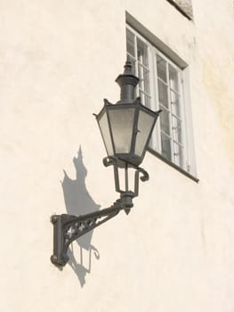 Architectural details a Street lantern of ancient city